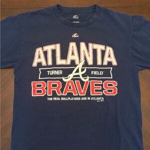 Majestic Navy Atlanta Braves Tee
